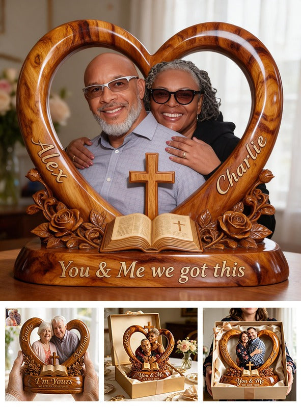 Personalized Custom Photo Middle-Aged Black Couple Acrylic Plaque Husband Wife Keepsake