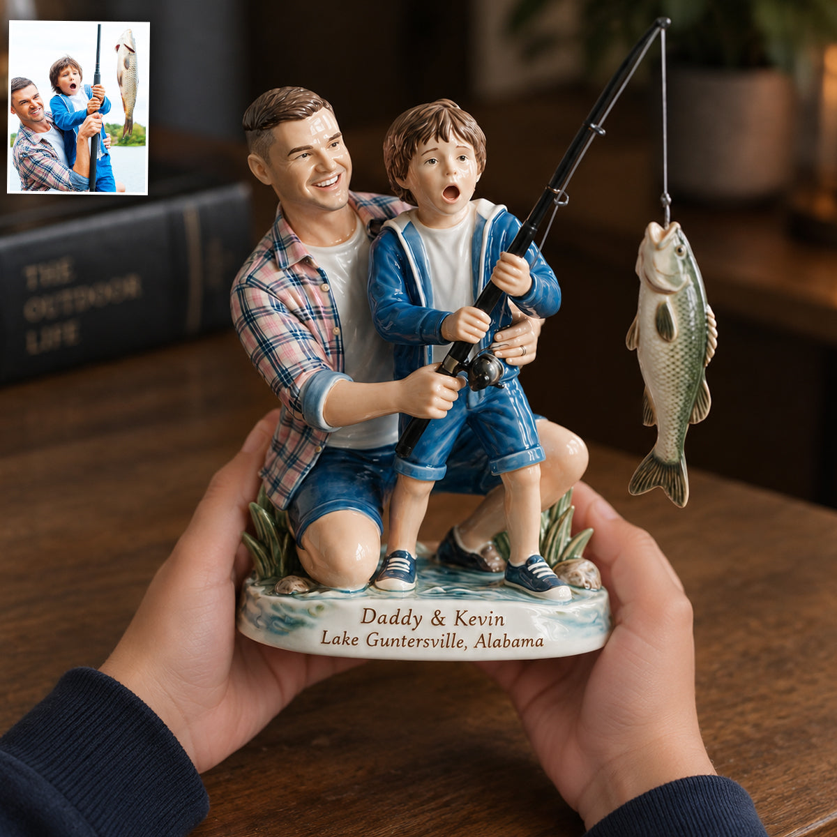 Personalized Custom Photo Fishing Group 3D Resin Plaque Angler Keepsake Gift
