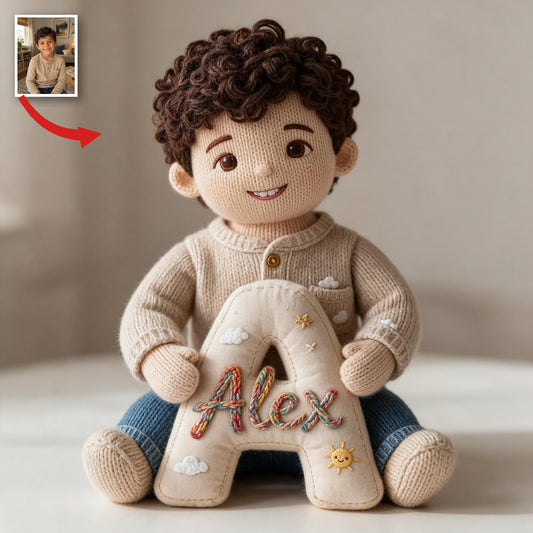 Personalized Custom Photo Latino Little Boy Faux Fur Pillow, Son Grandson Gift