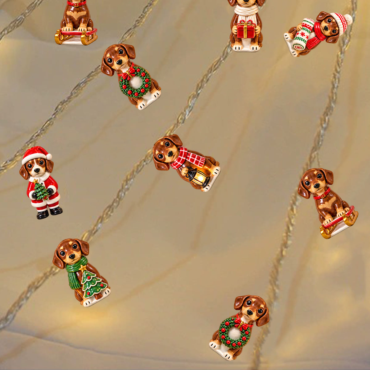 Personalized Custom Photo Christmas Yorkshire Terrier String Lights Festive Home Decor