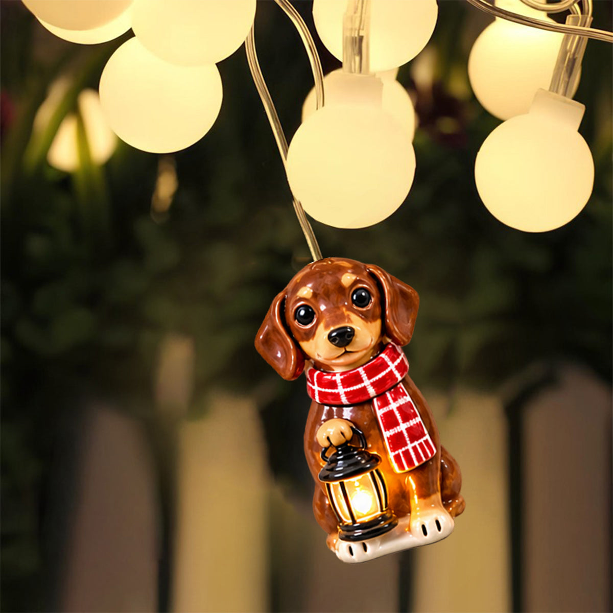 Personalized Custom Photo Christmas Poodle String Lights Festive Home Decor