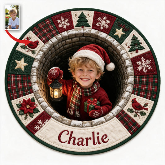 Personalisierter Weihnachts-Teppich für Jungen - Rutschfestes Design