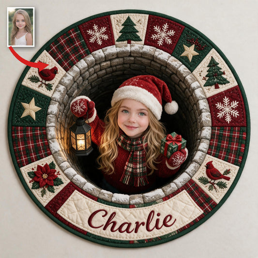 Personalisierter Weihnachts-Teppich für Mädchen, Rutschfester Teppich, Individuelles Geschenk