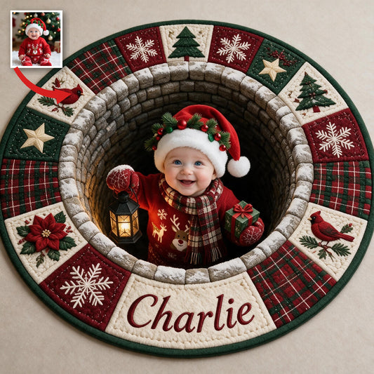Personalisierter Weihnachts-Baby-Junge Rutschfester Teppich Dekoration