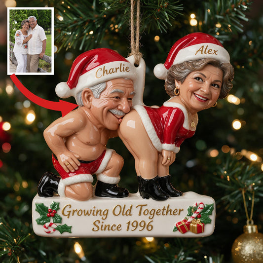 Personalisierte 3D Weihnachtsornament für ältere Latino-Paare