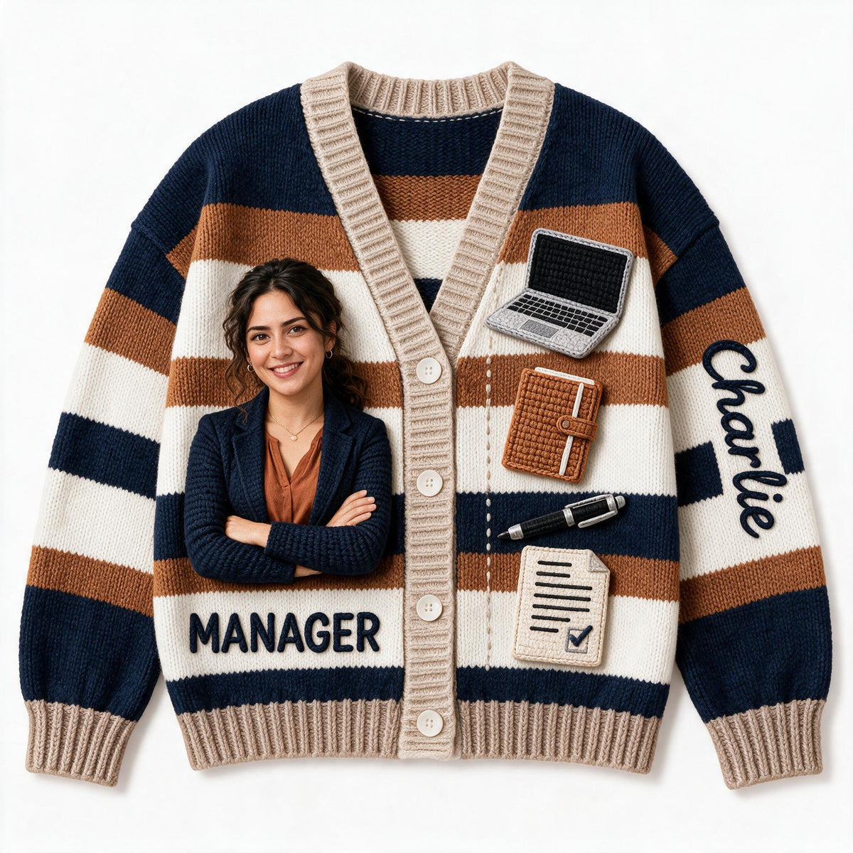Personalized Latina Female Office Colleague Cardigan Sweater Coworker Gift