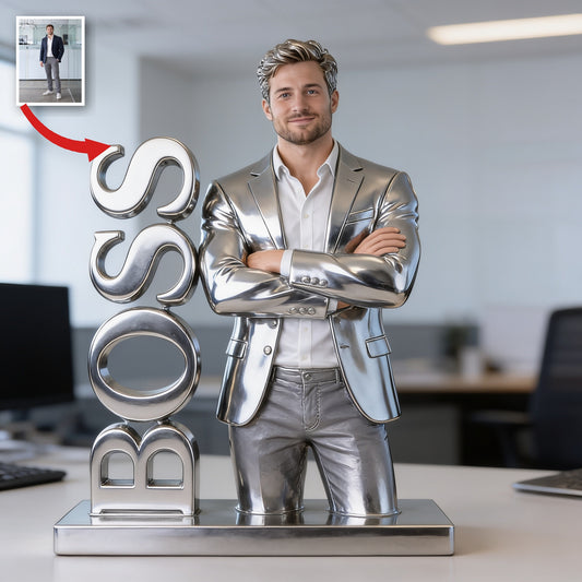 Personalized Custom Photo Male Boss Custom Shaped Acrylic Plaque Office Gift