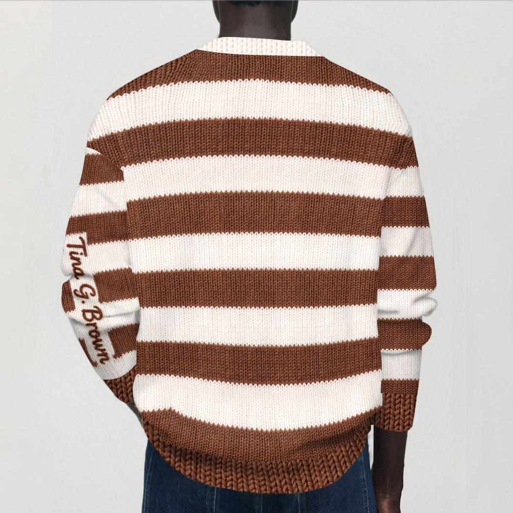 Personalized Black Male Office Manager Cardigan Sweater Work Gift
