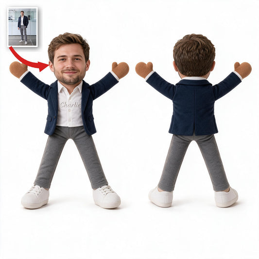 Personalized Male Colleague Posable Plush Doll Coworker Gift