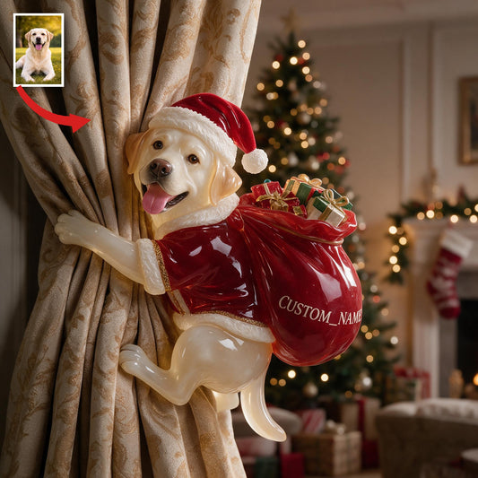 Personalisierte Foto Weihnachts-Gelb Labrador Retriever Vorhanghalterung
