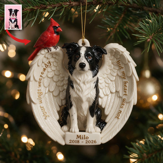 Personalisierte Foto Border Collie Memorial Keramik Ornament