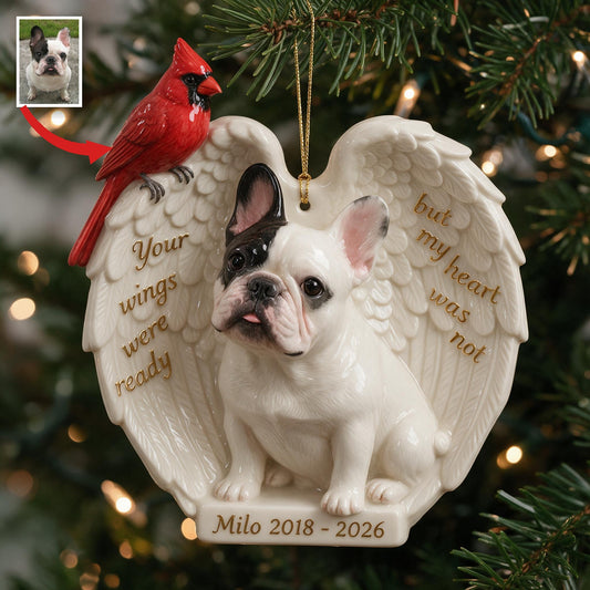 Personalisierte Foto Französische Bulldogge Gedenk-Keramik Ornament