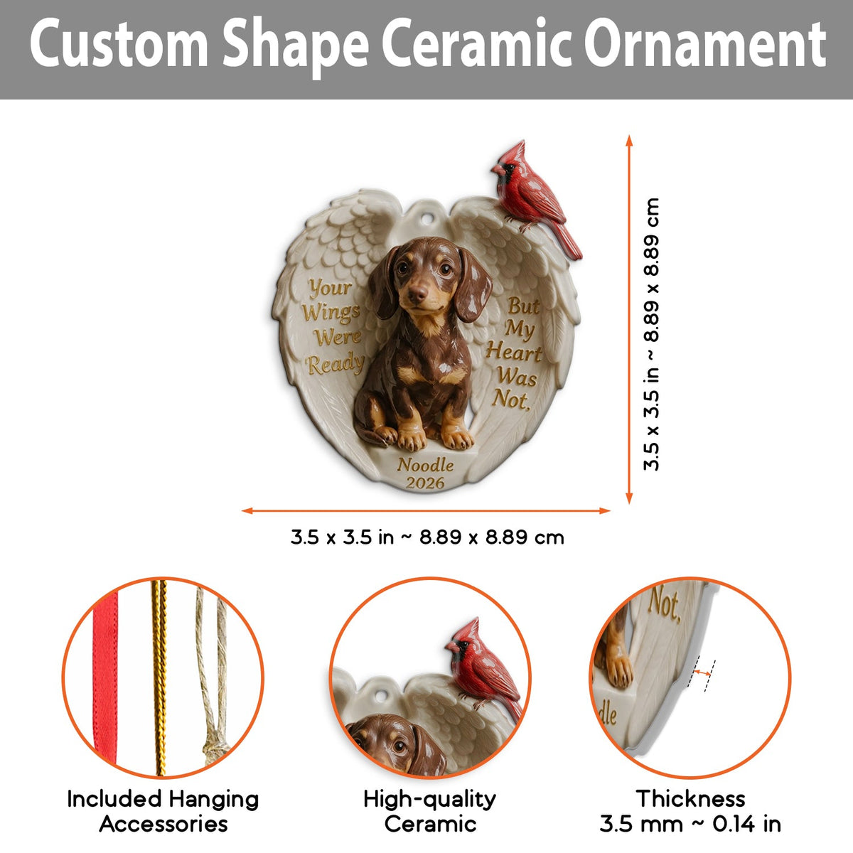 Personalized Custom Photo Christmas Dalmatian Memorial Ceramic Ornament 2018-2026 Pet Keepsake
