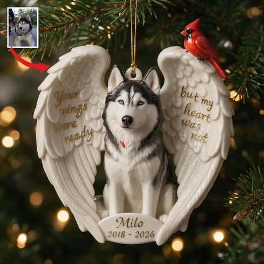 Personalisierte Foto Siberian Husky Gedenk-Keramik Ornament