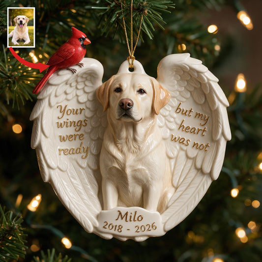 Personalisierte Foto-Labrador-Retriever-Gedenk-Keramikornament
