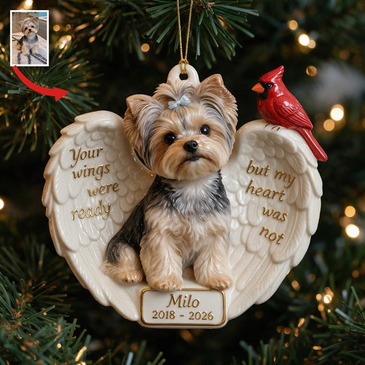 Personalisierte Foto Yorkshire Terrier Gedenk-Keramikornament