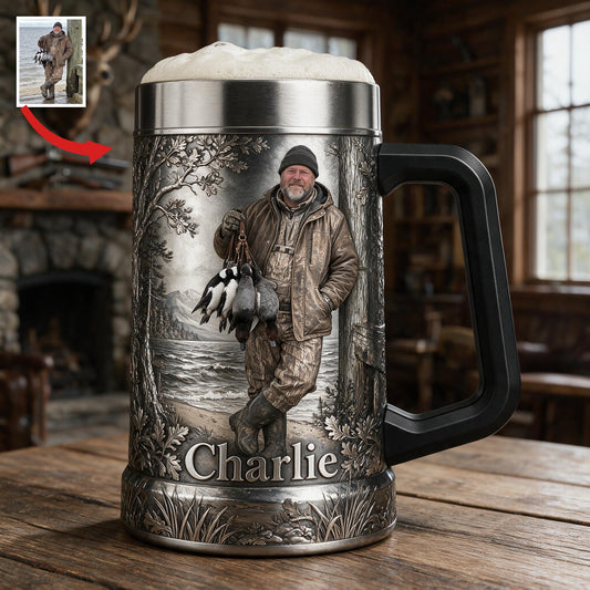 Personalisierter Bierkrug für mittelalte Entenjäger