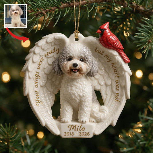 Ihre Flügel waren bereit - Personalisierte Foto Pudel Gedenk Ornament