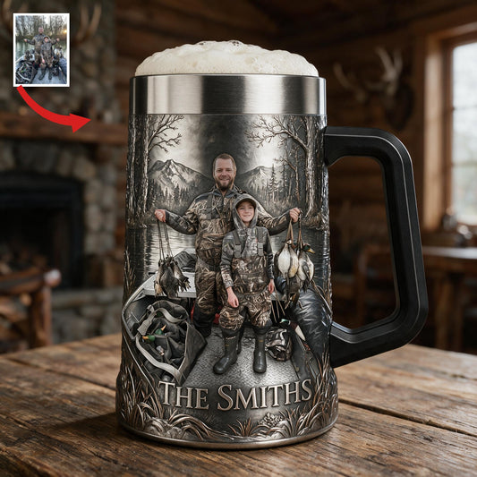 Personalisierter Foto Bierkrug für Väter und Kinder - Jagdgeschenk