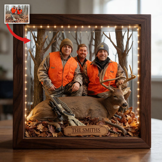 Personalisierter Foto-Hunting-Gruppenrahmen mit LED-Licht Geschenk