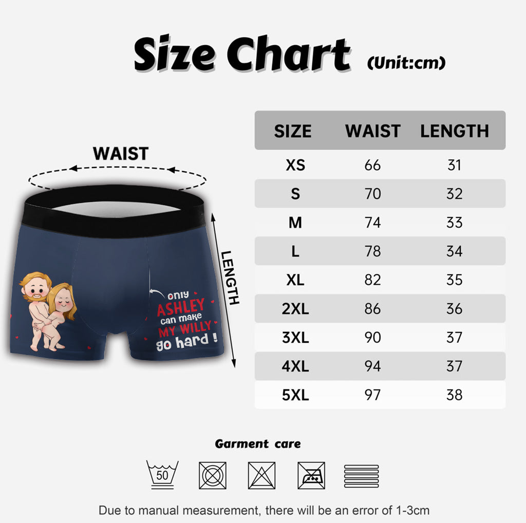 My Willy Go Hard - Personalisierte Boxershorts für Männer für Paare