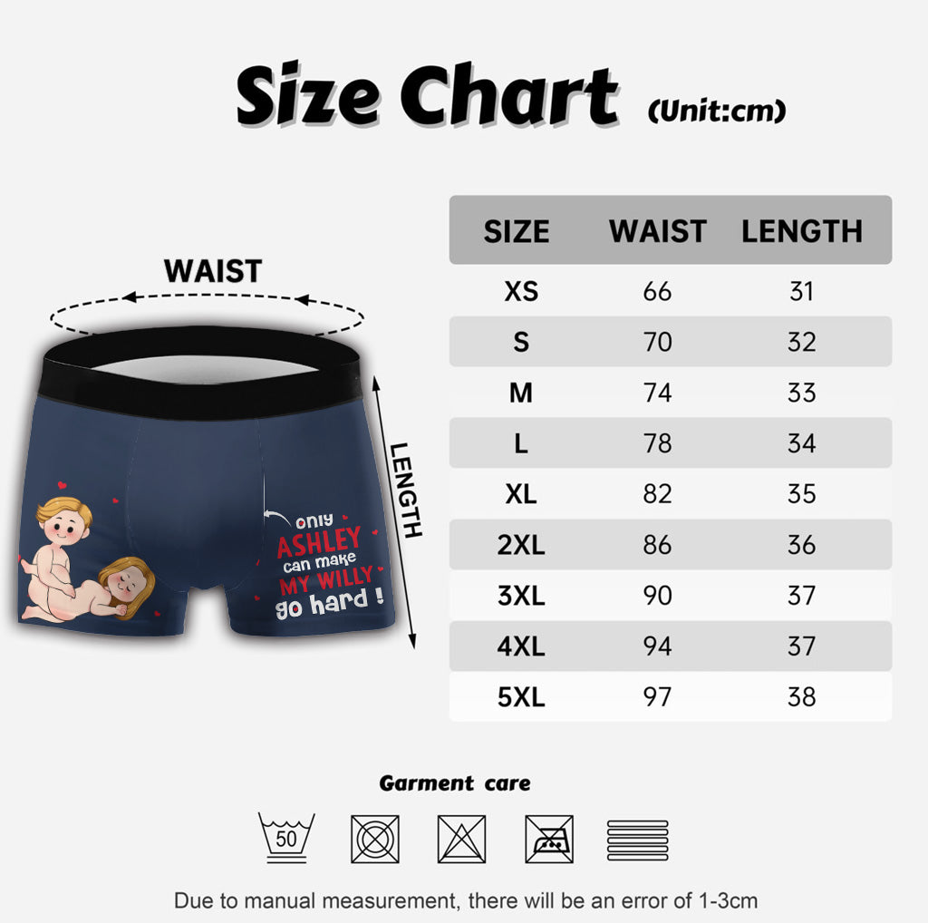 My Willy Go Hard - Personalisierte Boxershorts für Männer für Paare