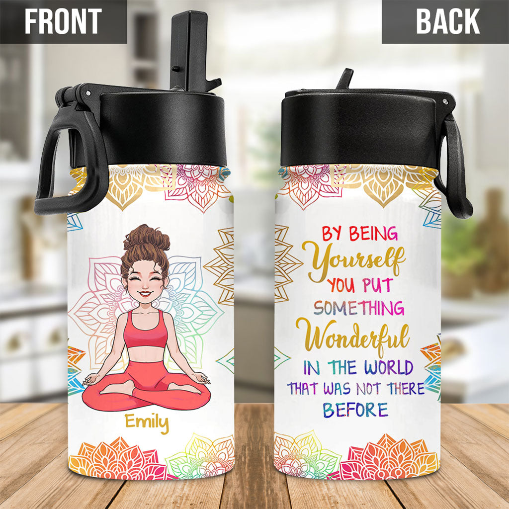 By Being Yourself - Personalized Yoga Kids Water Bottle