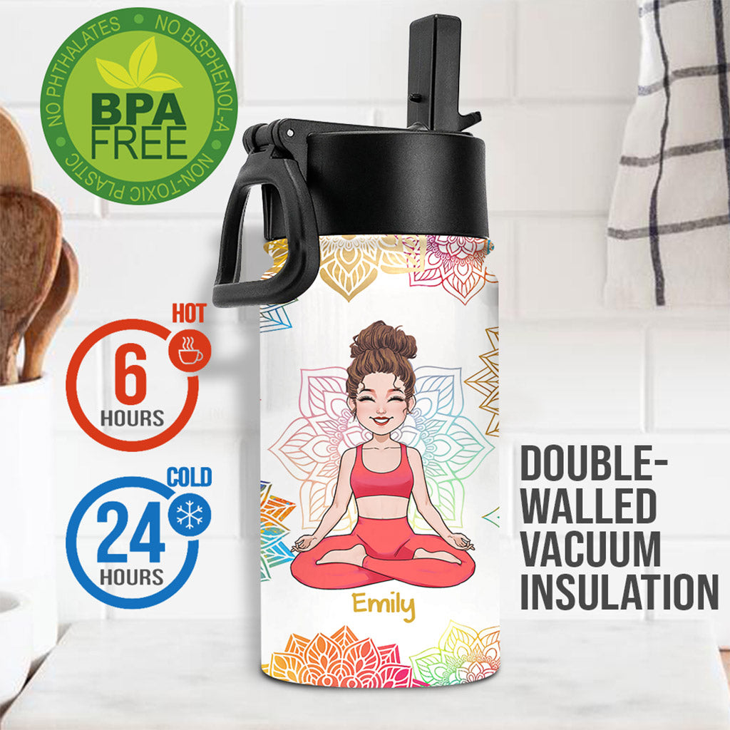 By Being Yourself - Personalized Yoga Kids Water Bottle