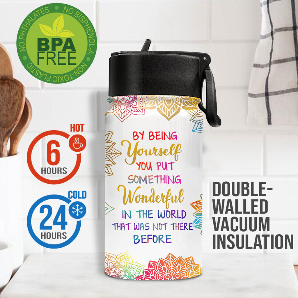 By Being Yourself - Personalized Yoga Kids Water Bottle