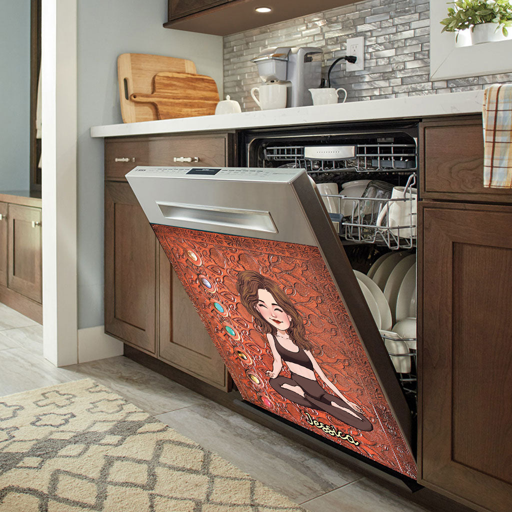 Namaste – Personalisierter Yoga-Geschirrspülerdeckel