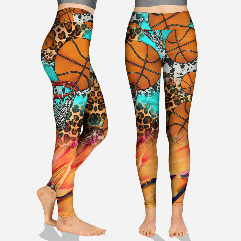 Basketball Mom Leopard – Personalisierter Basketball-Hoodie und Leggings