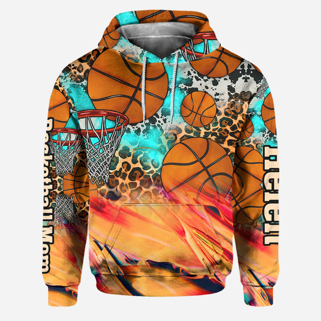 Basketball Mom Leopard – Personalisierter Basketball-Hoodie und Leggings