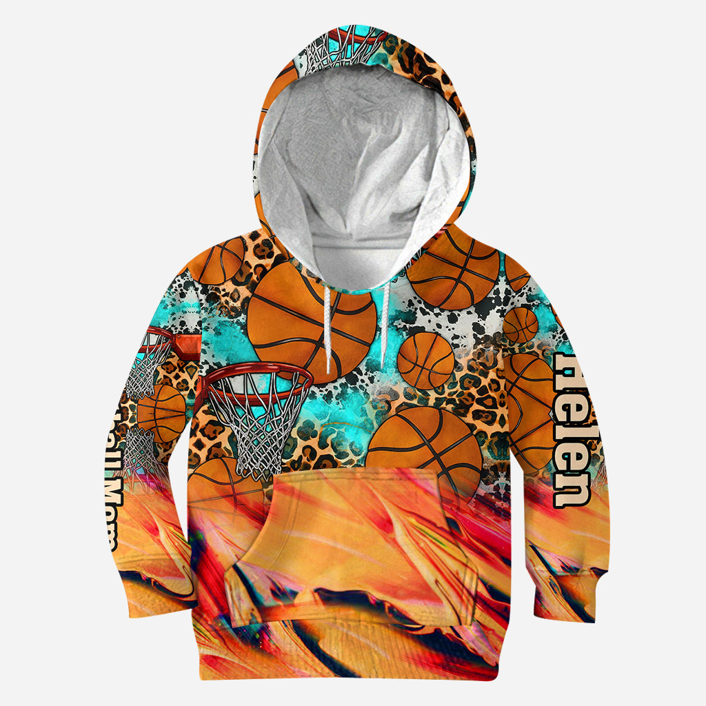 Basketball Mom Leopard – Personalisierter Basketball-Hoodie und Leggings