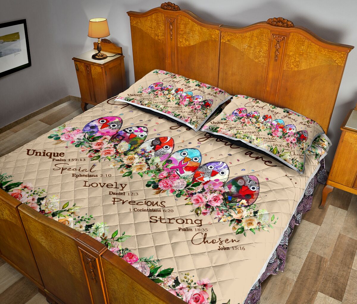 Gott sagt, du bist Brustkrebs-Aufklärungs-Quilt-Set 0622