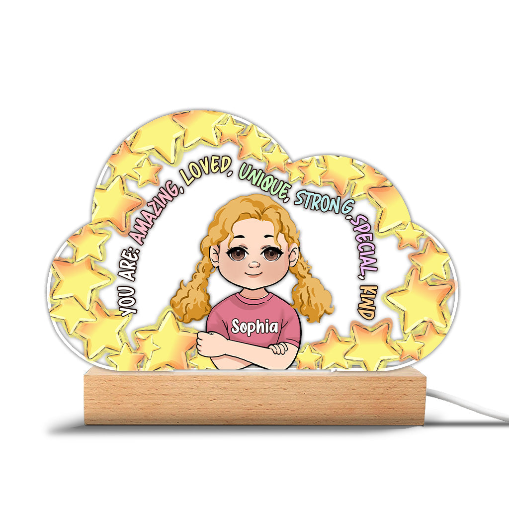 You Are Amazing - Personalized Family Shaped Plaque Light Base