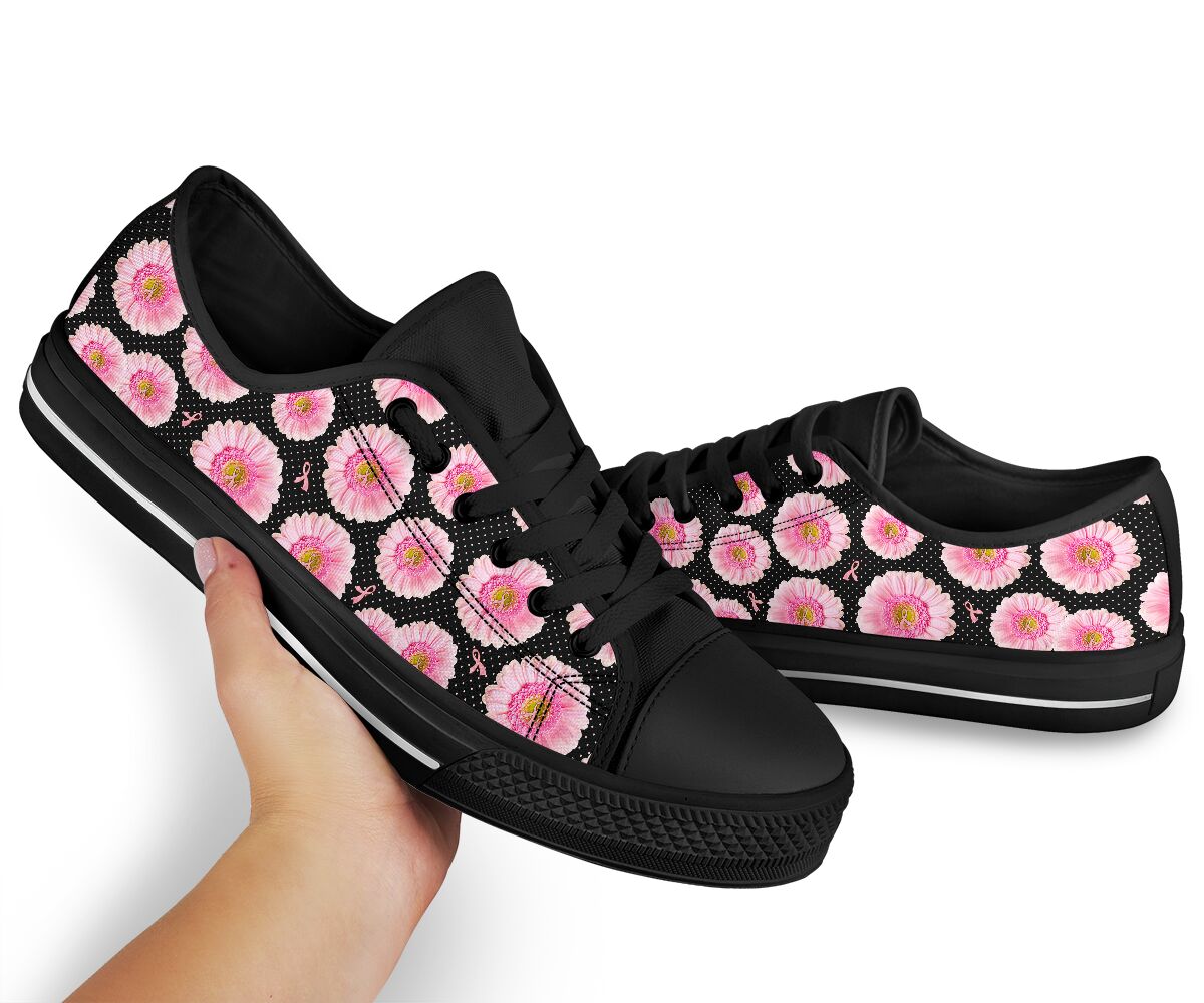 Brustkrebs-Gänseblümchen-Schuhe zur Sensibilisierung für Brustkrebs (niedriger Schaft) 0622