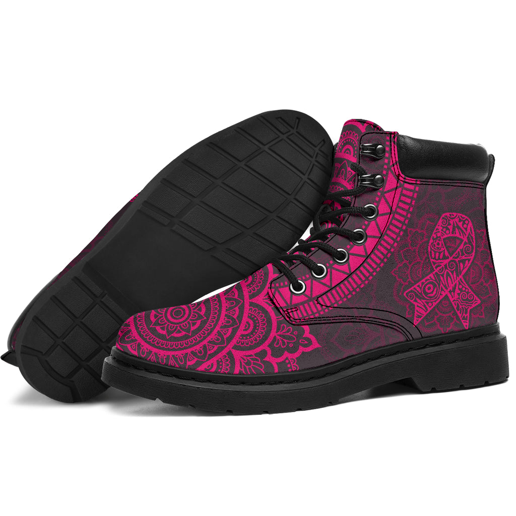 Breast Cancer Awareness Mandala Breast Cancer Awareness All Season Boots 0622