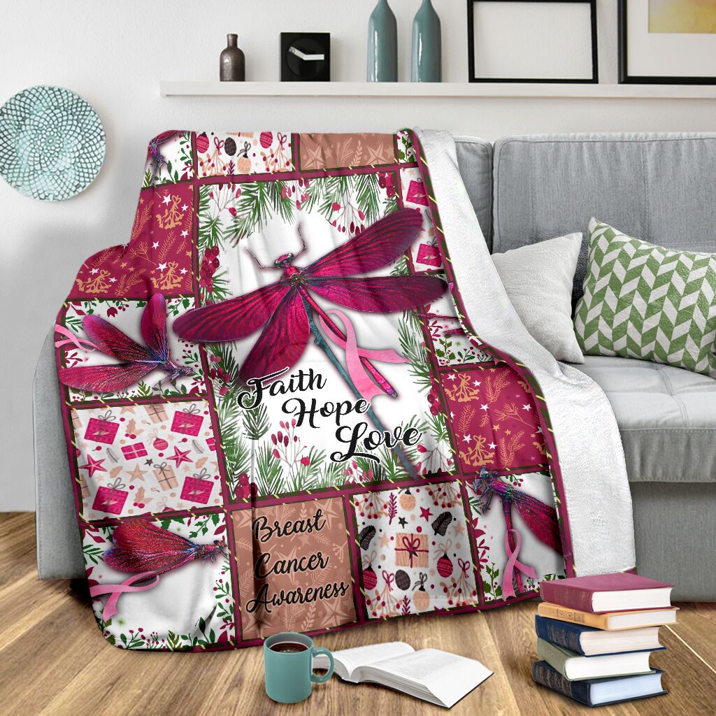 Decke zur Sensibilisierung für Brustkrebs – Glaube, Hoffnung, Liebe 0622