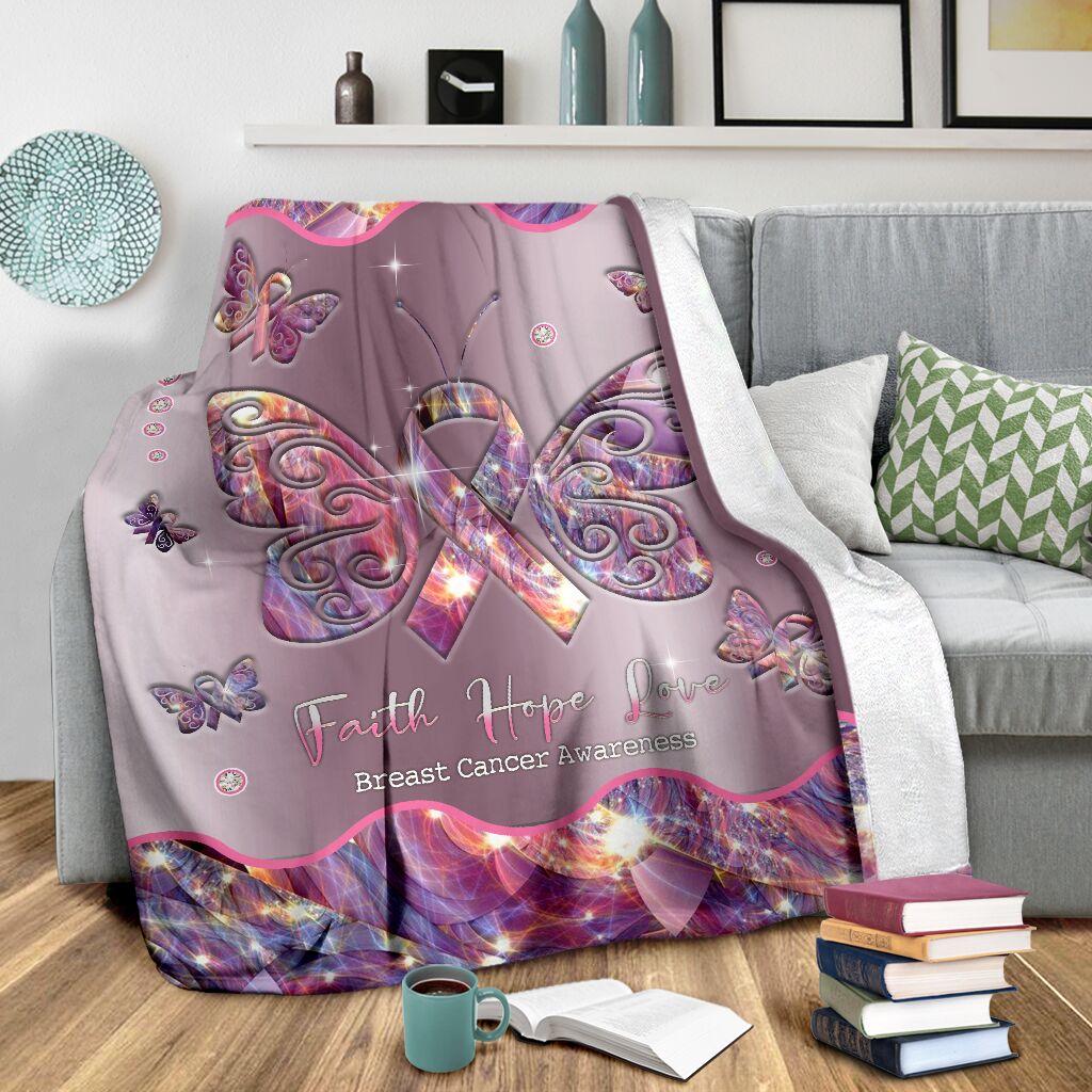 Decke zur Sensibilisierung für Brustkrebs – Glaube, Hoffnung, Liebe 0622