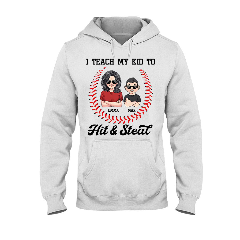 Ich bringe meinem Kind Baseball bei – personalisiertes T-Shirt und Hoodie