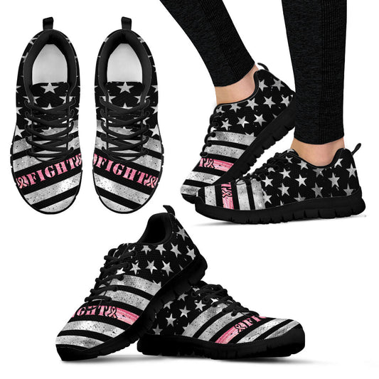 Sneaker zur Sensibilisierung für Brustkrebs mit amerikanischer Flagge (0622)