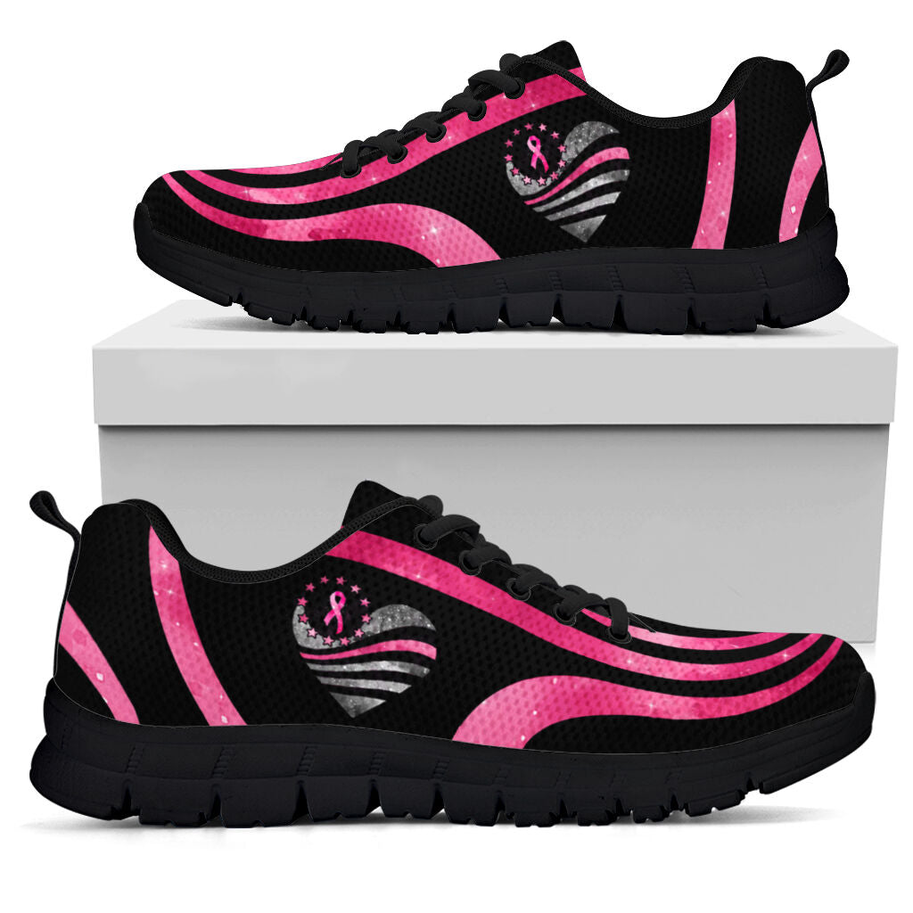 Pink Ribbon Heart Sneakers zur Sensibilisierung für Brustkrebs 0622