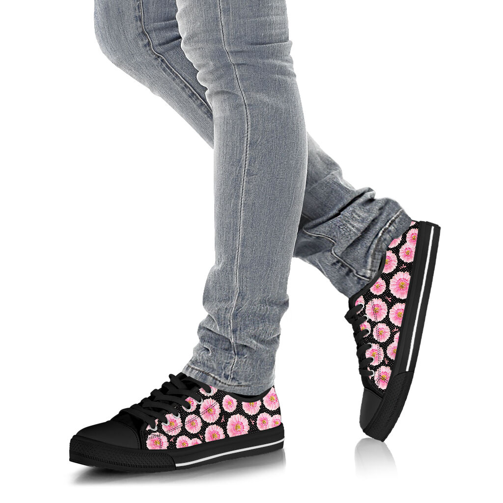 Brustkrebs-Gänseblümchen-Schuhe zur Sensibilisierung für Brustkrebs (niedriger Schaft) 0622