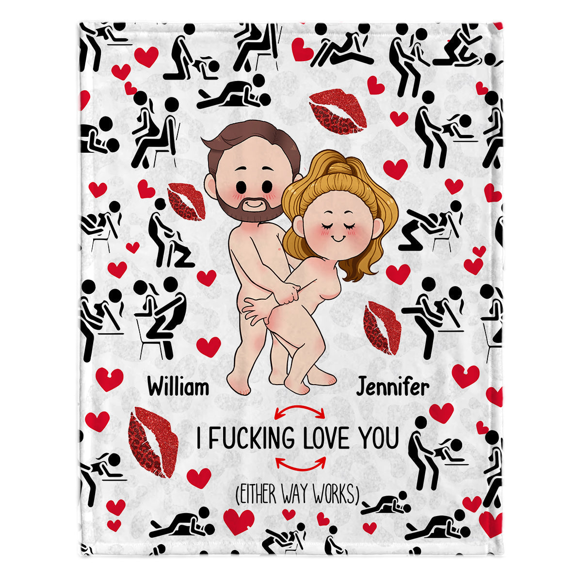 Ich liebe dich – Personalisierte Pärchendecke