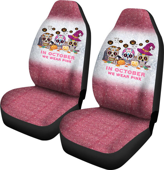 In October We Wear Pink Breast Cancer Awareness Seat Covers 0622