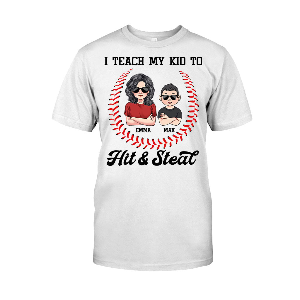 Ich bringe meinem Kind Baseball bei – personalisiertes T-Shirt und Hoodie