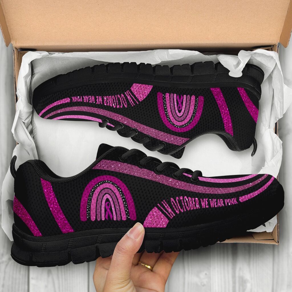 In October We Wear Pink Breast Cancer Awareness Sneakers 0622