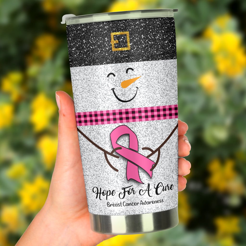 Hope For A Cure Trinkbecher mit Glitzer-Imitat zur Sensibilisierung für Brustkrebs 0622