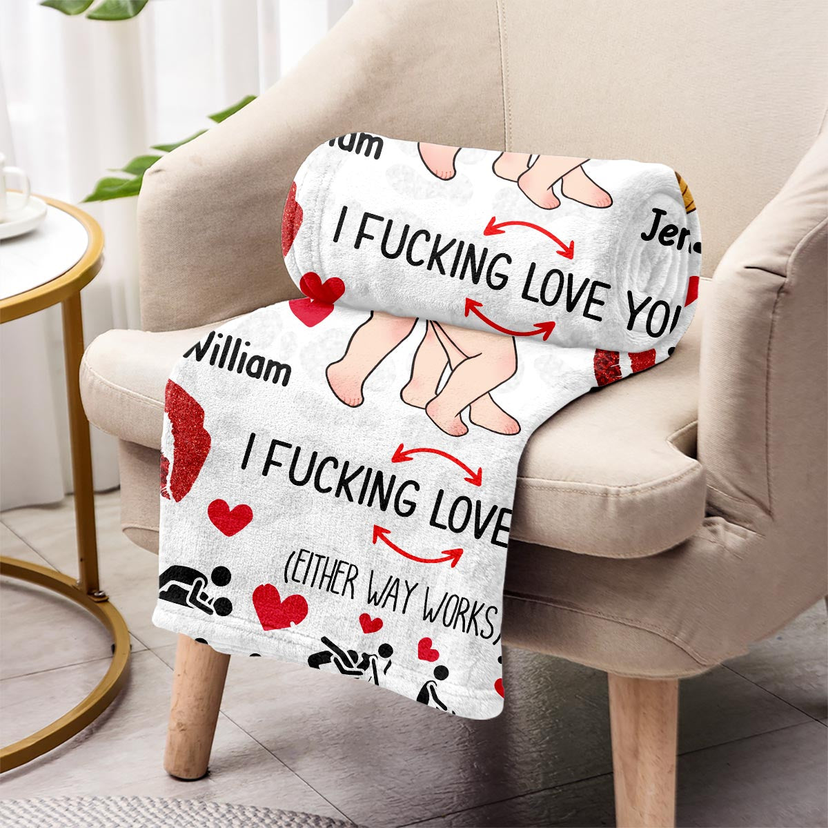 Ich liebe dich – Personalisierte Pärchendecke