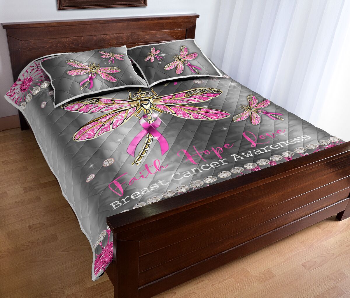 Quilt-Set „Glaube, Hoffnung, Liebe“ zur Brustkrebsvorsorge 0622